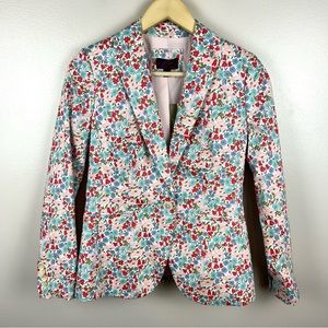 J. Crew Floral Blazer - Red, Blue, White